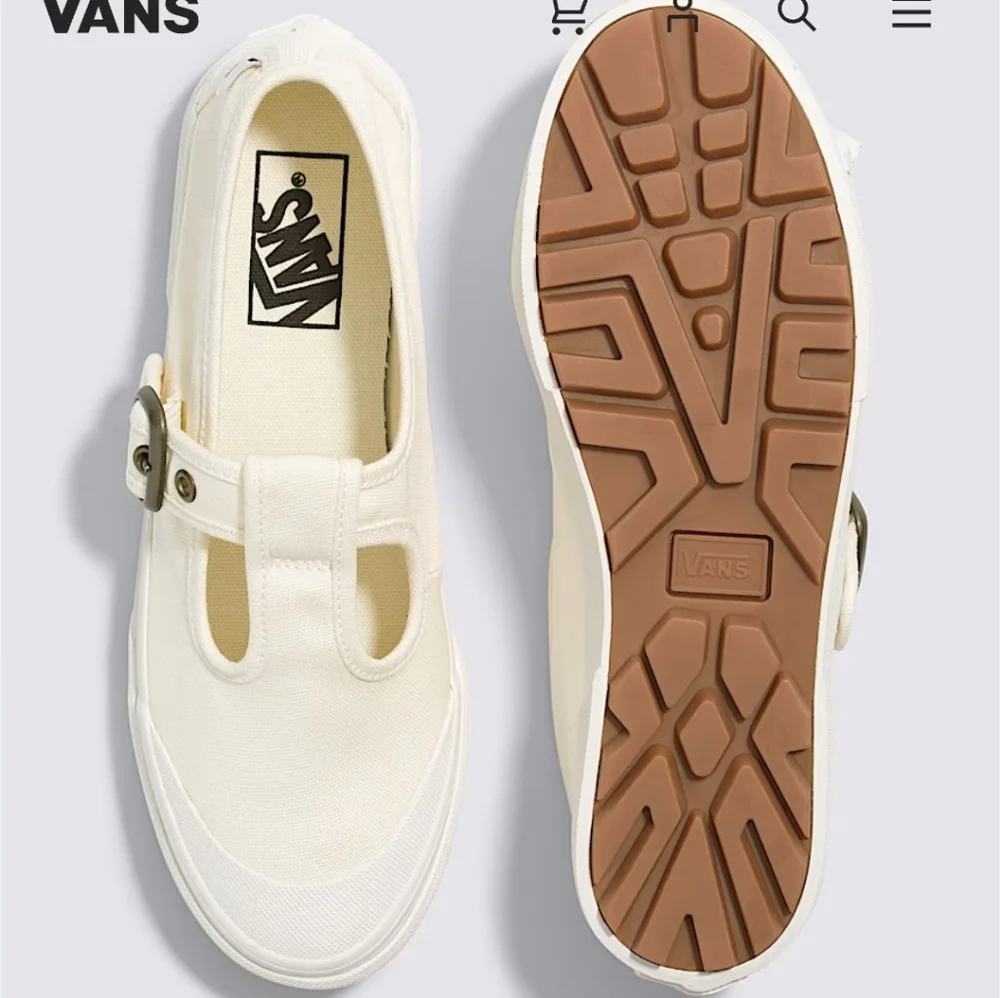 Vans Cream Canvas Slip-On Mary Jane Style 93 Shoe Sneaker 8.5 - Picture 3 of 13